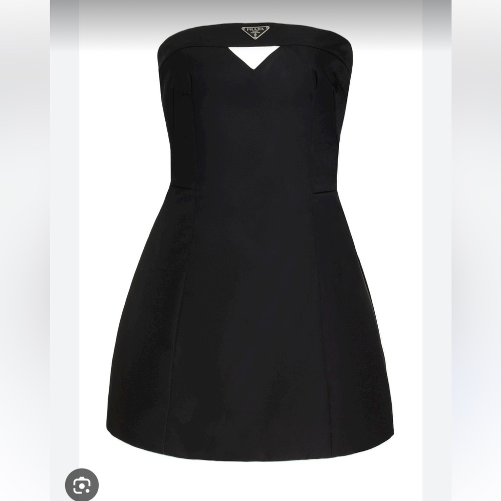 Prada Black Re-nylon Strapless Mini Dress